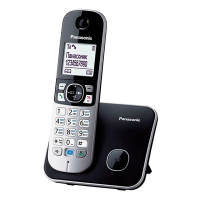 Радиотелефон Panasonic, KX-TG 6811RUB, черный, АОН есть, справочник 120 номеров, дисплей есть, спикерфон есть