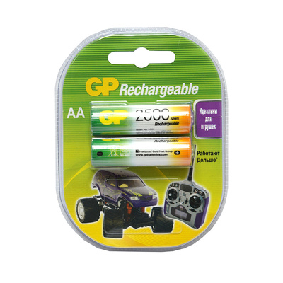 Аккумулятор GP, AA (R6, LR6, HR6), 250AAHC-CR2, 2500мАч, 2шт