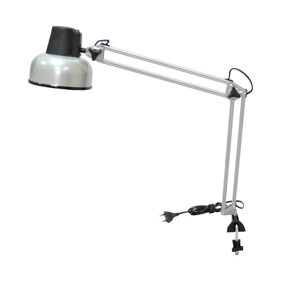 Настольная лампа ТрансВит, Бета, на струбцине, 60 Вт, серебристая, E27, кнопочная, металл
