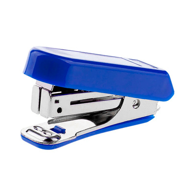 Мини-степлер N10, до 7л, пластик, OfficeSpace, корпус синий, с антистеплером, 30мм