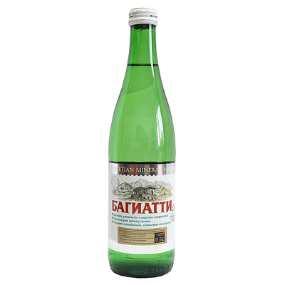 Вода минеральная газированная Багиатти, 0,5л, стекл. бутылка