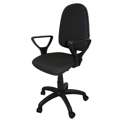 Кресло, Престиж+, ткань+пластик, черное, TK1, Гольф подлокотник, ПВМ