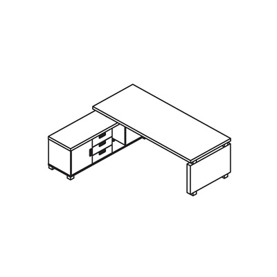 Стол руководителя с приставной тумбой