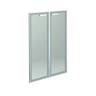 Двери стеклянные ДДС-2 комплект в алюминиевой раме, 792мм*1164мм, матовый