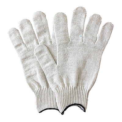 Перчатки хлопок, белые, размер универсальные, без покрытия, 5 нитей, 10 класс вязки