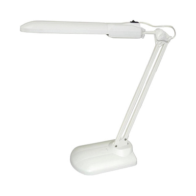 Настольная лампа ТрансВит, Дельта У, на подставке, 11 Вт, белый, 2G7, кнопочный, металл+пластик, лампа в комплекте
