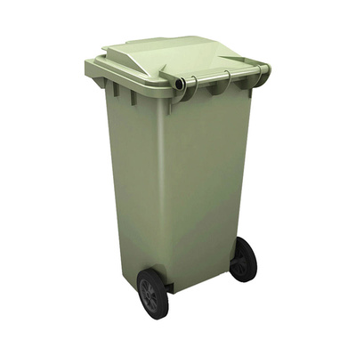 Контейнер для мусора с крышкой, 120л, Ай-Пласт, зеленый, на колесах, полиэтилен высокой плотности