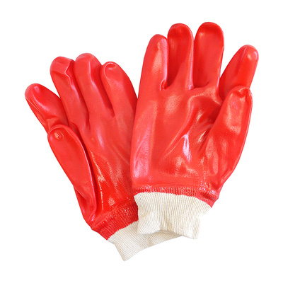 Перчатки маслобензостойкие неутепленные, хлопок, с ПВХ покрытием, универсальные, красные+белые