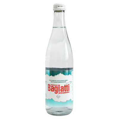 Вода минеральная, негазированная, Багиатти, 0,5л, стекл. бутылка