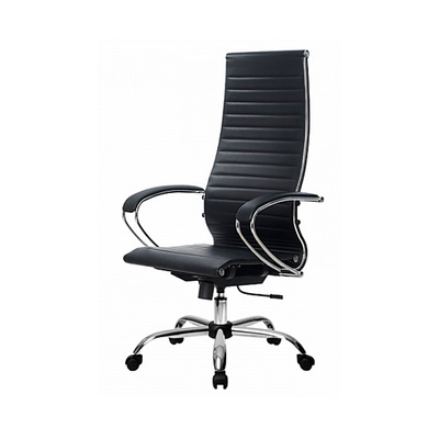 Кресло, Метта комплект 8, кожа+хром, черное, N721