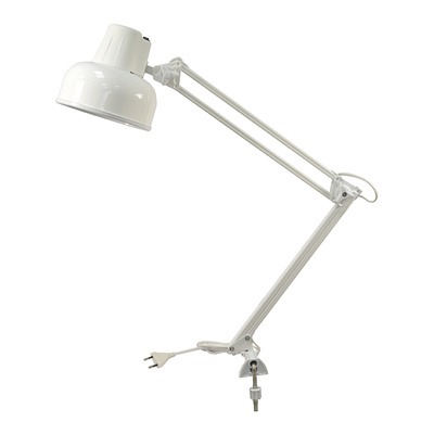Настольная лампа ТрансВит, Бета, на струбцине, 60 Вт, белая, E27, кнопочная, металл
