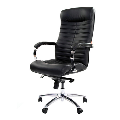Кресло офисное, Chairman 480, экокожа+хром, черный