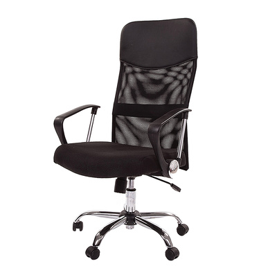 Кресло офисное, Chairman 610, экокожа+ткань+хром, черный