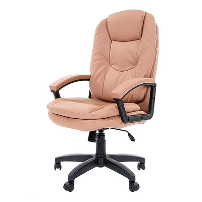 Кресло офисное, Chairman 668 LT, экокожа+пластик, бежевый+черный
