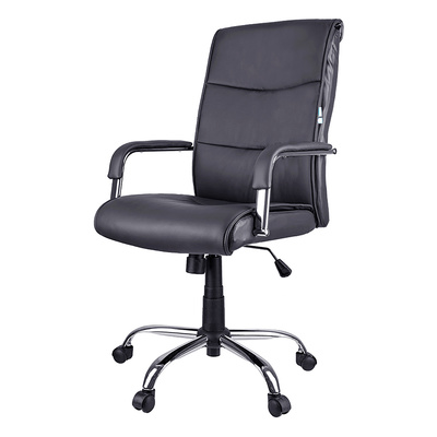 Кресло руководителя, HL-E03, экокожа+хром, черный