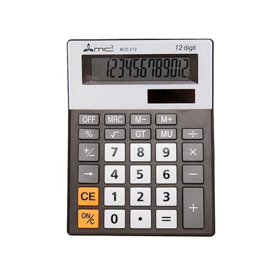 Калькулятор настольный MC2, BCD-212, 12-разряд., 146мм*110мм, серый, двойное питание