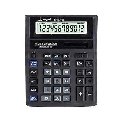 Калькулятор настольный MC2, BCD-888, 12-разряд., 203мм*159мм, черный, двойное питание