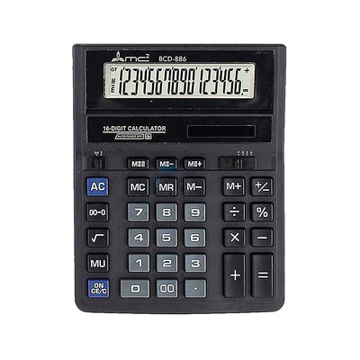 Калькулятор настольный MC2, BCD-886, 16-разряд., 203мм*159мм, черный, двойное питание