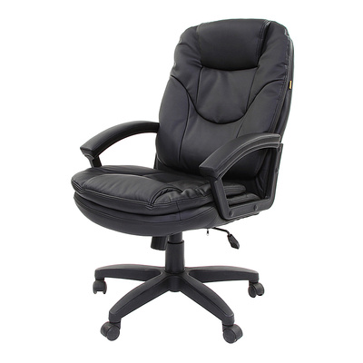 Кресло офисное, Chairman 668 LT, экокожа+пластик, черное