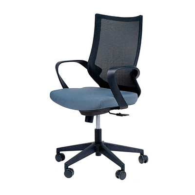 Кресло офисное, Спэйс LB, сетка+ткань+пластик, темно-серое+черное