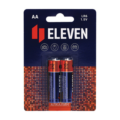 Батарея пальчиковая AA (R6, LR6, HR6), Eleven, 1,5V, алкалиновая, 2шт