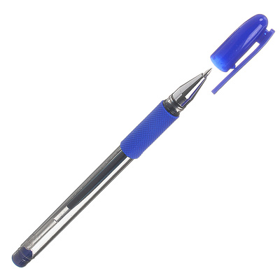 Ручка обычная, гел., Clipstudio, цвет чернил синий, толщина линии 0,5мм, диаметр шарика 0,7 мм, длина стержня 129мм, корпус тонированный, резиновый держатель
