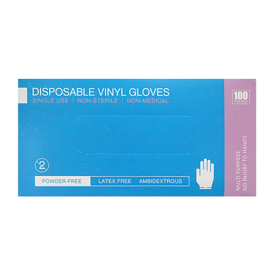 Перчатки Disposable Vinyl Gloves, винил, белые, размер L, 100шт