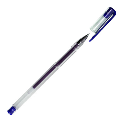 Ручка обычная, гел., Workmate, цвет чернил синий, толщина линии 0,5мм, диаметр шарика 0,7 мм, длина стержня 129мм, корпус прозрачный, рифленый держатель