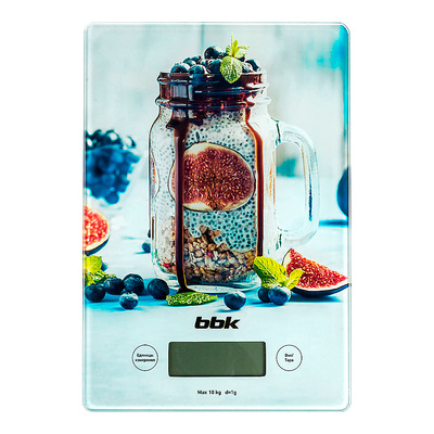Весы кухонные BBK, KS102G, стекло, макс. вес 10кг батарейки в комплекте