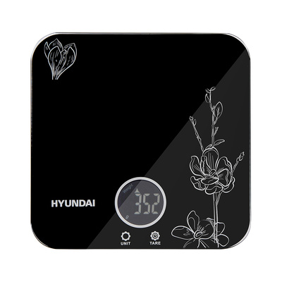 Весы кухонные Hyundai, HYS-KG421, стекло-5кг батарейки в комплекте