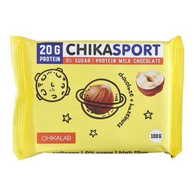 Шоколад Chikalab, молочный с фундуком, 100г