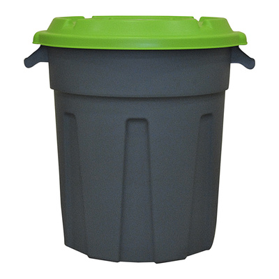 Бак для мусора, с крышкой, 80л, Spin&Clean, серый+зеленый, полипропилен