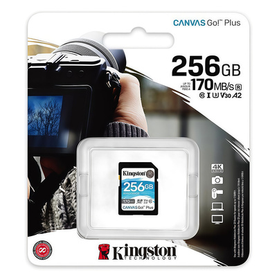   SDXC, 256Gb, Kingston, Canvas Go!, Class 10 UHS-I U3