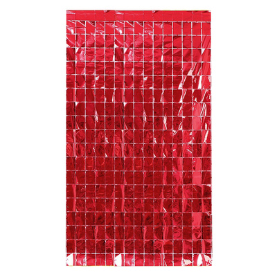 Занавеска из дождика Страна Карнавалия, 2м*1м, красная, фольга