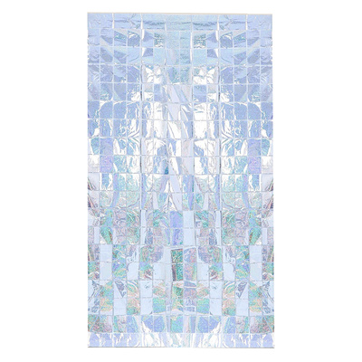 Занавеска из дождика Страна Карнавалия, 2м*1м, серебристая, фольга, голография