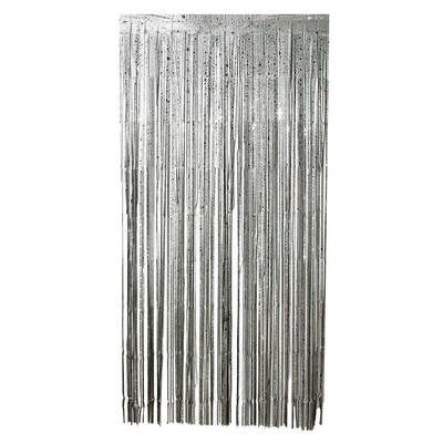 Занавеска из дождика Страна Карнавалия, 2м*1м, серебристая, фольга, со звездами