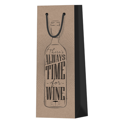Пакет подарочный под бутылку, картон ламинированный, 12см*8,5см*36см, MESHU,