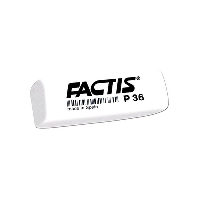 Ластик Factis, каучук синтетический, 56мм*19,5мм*9мм, белый, скошенный